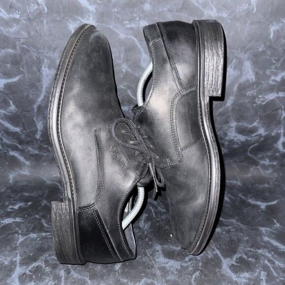 ECCO Knoxville Gore-Tex Waterproof Black Leather Shoes Mens Size 10-10.5 (44) - Picture 4 of 7